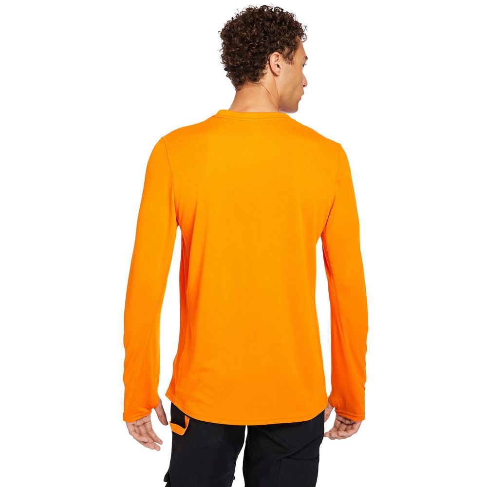 Timberland Μπλουζάκια Ανδρικα Πορτοκαλι - Pro® Wicking Good Long Sleeve - Greece 4216075-JO